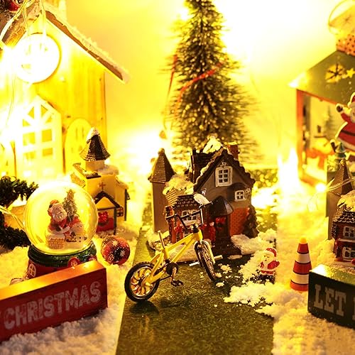 Miniatura 7 de Accesorios de pueblo navideño de 5 x 50 pulgadas, tapete navideño en miniatura para calle, aldea navideña, nieve, decoración de calle para paisaje