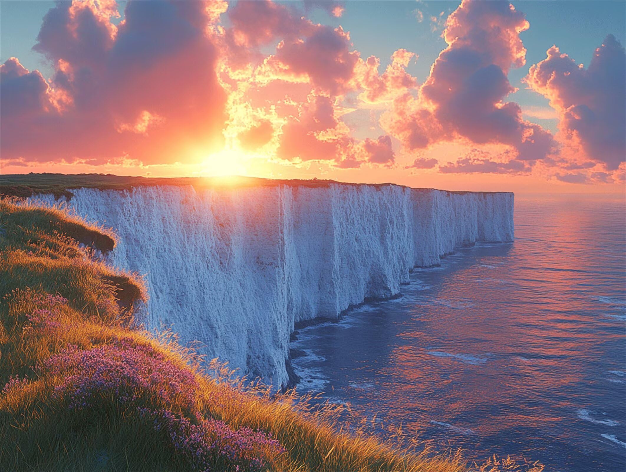 Puzzle 1000 Pièces Coucher de Soleil Puzzles Classiques Paysage n-443