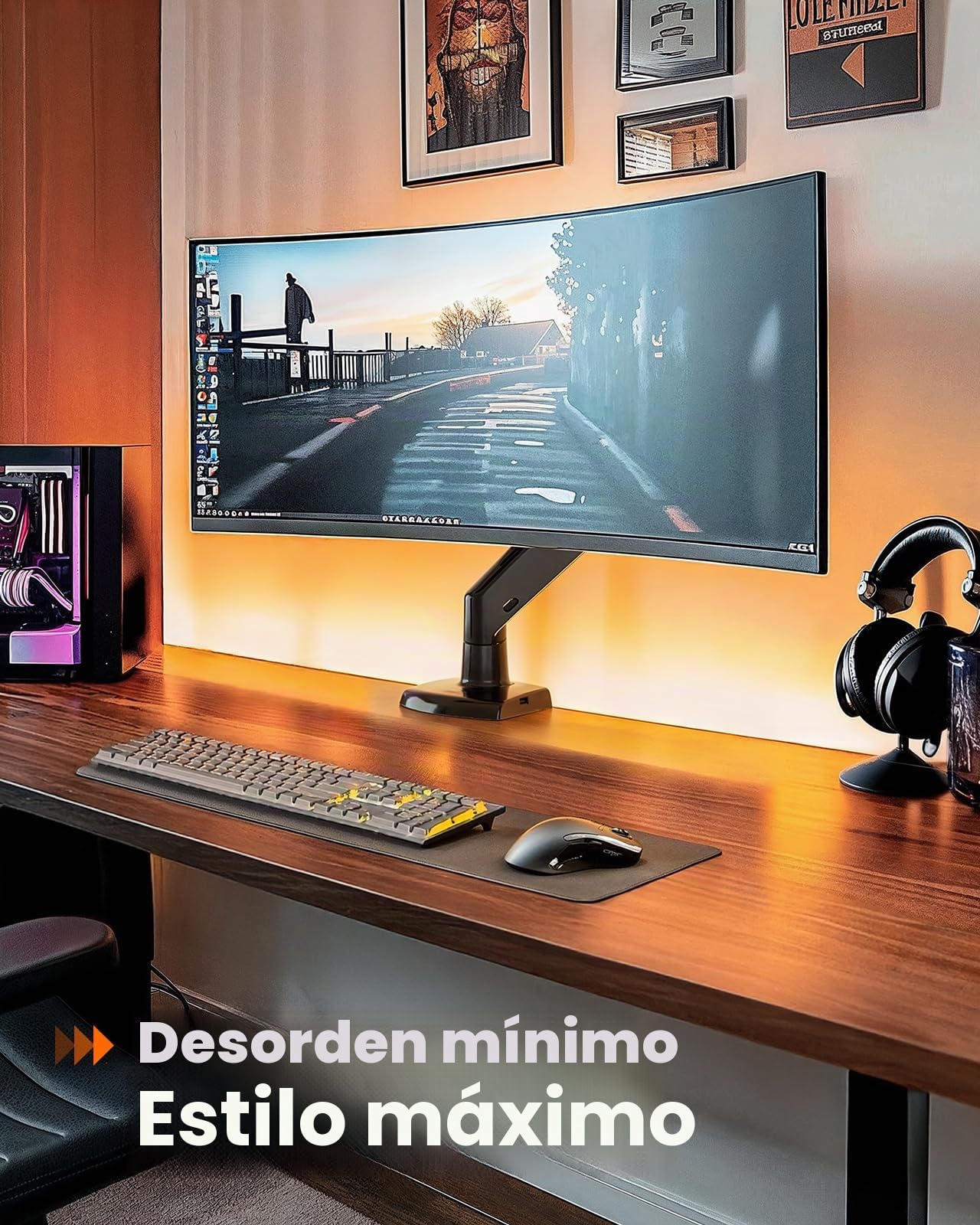 ErGear Soporte para monitores de 13 a 49 Pulgadas, Brazo de Monitor para Juegos de Alta Resistencia con Giro, inclinación y rotación para el hogar y la Oficina, soporta 12 kg, VESA 75 x 75 100 x 100