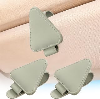 CUNQN Glasses Holders for Car 2 Packs Sunglass Holders Eyeglass Holder Magnetic Leather Sunglass Holder Eye Glass Hanger Clip for Car Visor