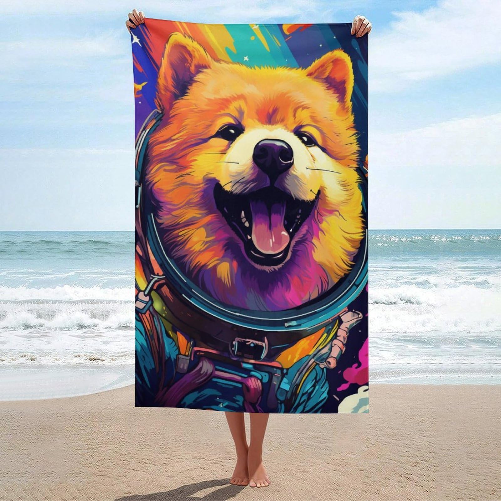 Serviette ultra-absorbante Space Dog microfibre compacte séchage express piscine