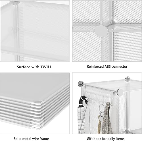 Miniatura 7 de AWTATOS Organizador de almacenamiento de cubos, organizadores de armario y almacenamiento, estantería de 6 cubos de almacenamiento, estantería de