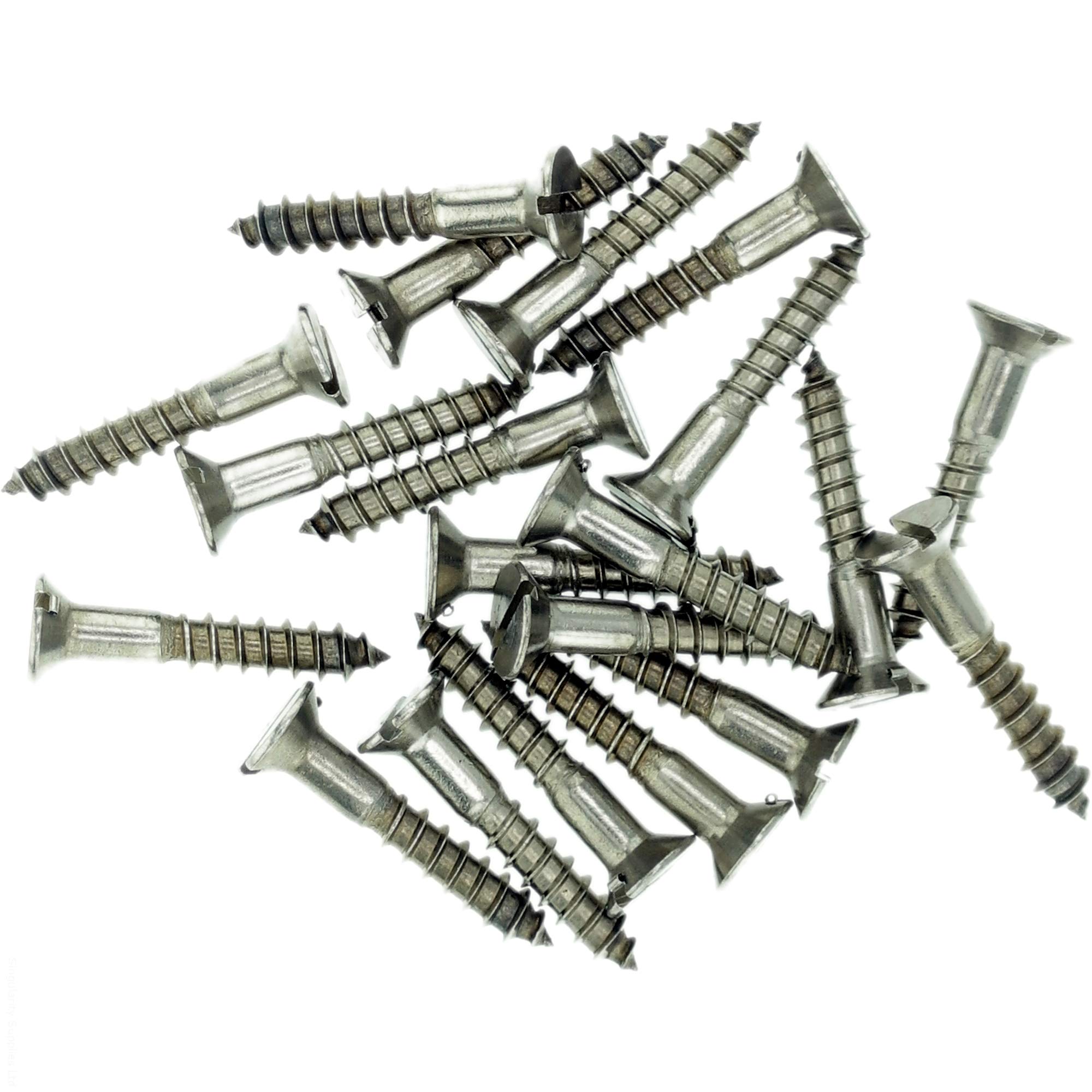 Singularity Supplies No.9 X 1.38 (4.5Mm X 35Mm) Slot Countersunk Wood Screw - Stainless Steel (A2) (Pack Of 20)