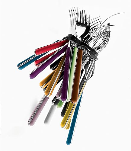 Miniatura 3 de Mepra Fantasia Contemporary Petroleum - Juego de cubiertos de acero inoxidable 18/10 y resina, juego de 5 unidades, apto para lavavajillas,