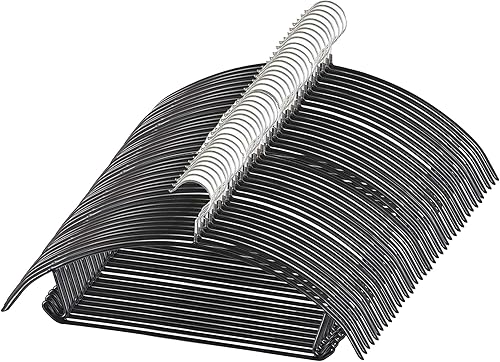 Paquete de 40 perchas de metal con revestimiento de PVC de alta calidad, resistentes, antideslizantes, delgadas, perchas para camisetas de traje,