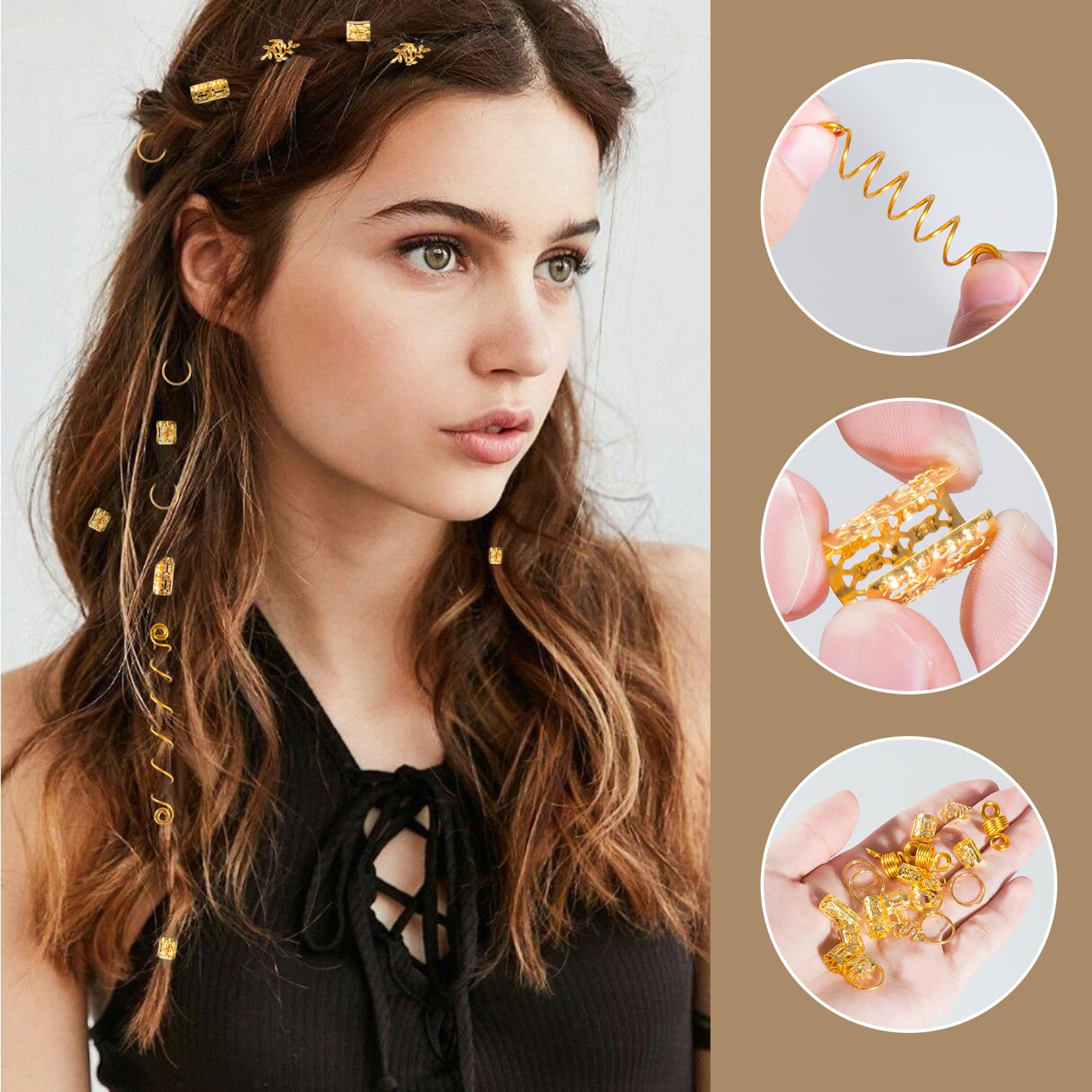 58 perline per capelli XXL - Rosa acceso bicolore per 58 perline per capelli XXL - Rosa acceso bicolore per