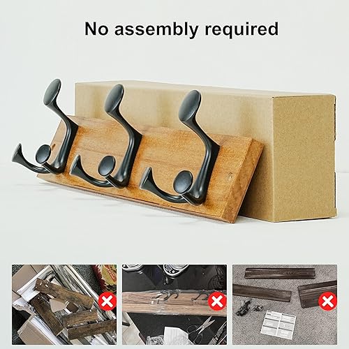 Miniatura 23 de SKOLOO Perchero de madera blanca de 17 pulgadas con 3 ganchos triples, ideal para entradas familiares, aulas y almacenamiento de suministros para