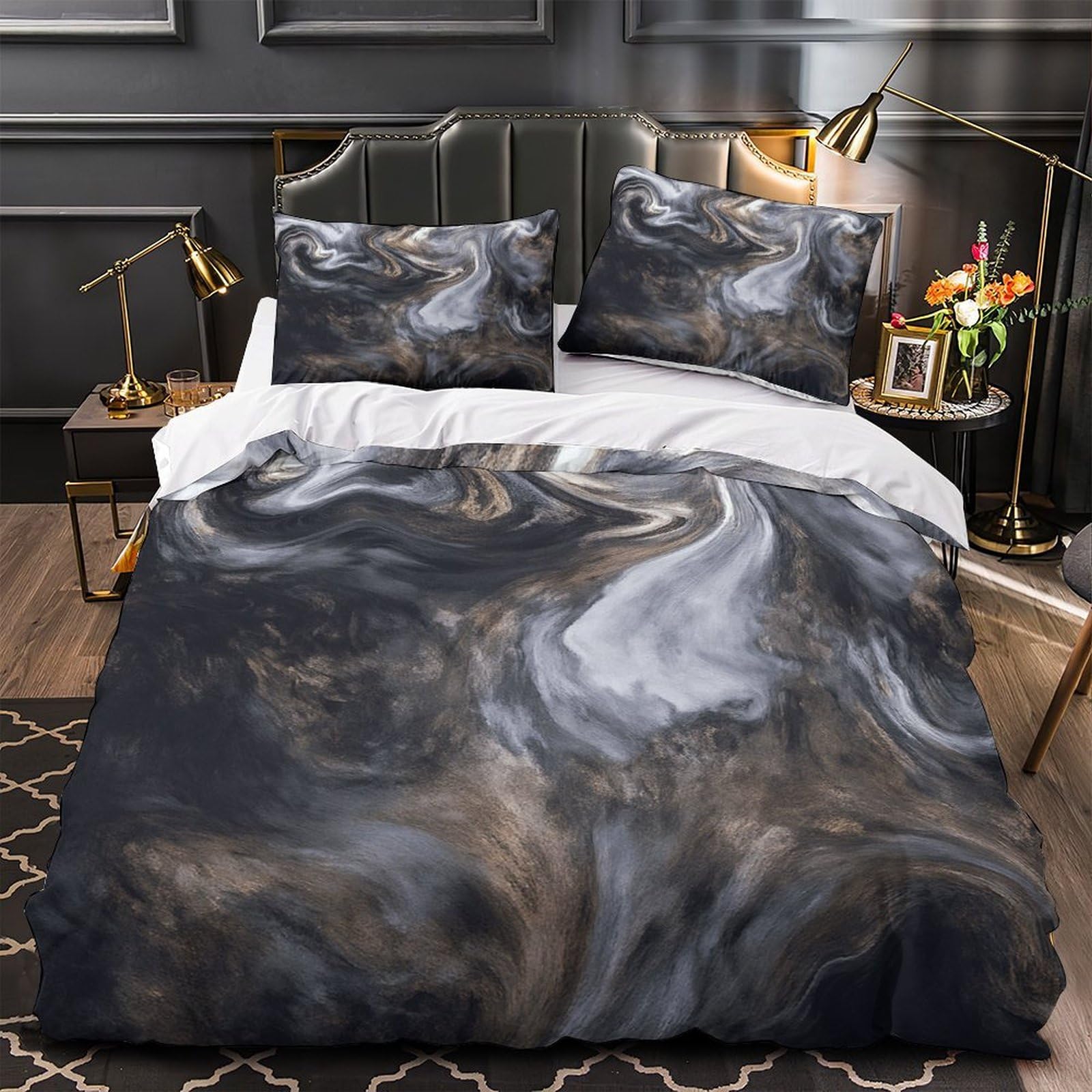 Housse de couette pour chambre de fille et ado au design fluide moderne
