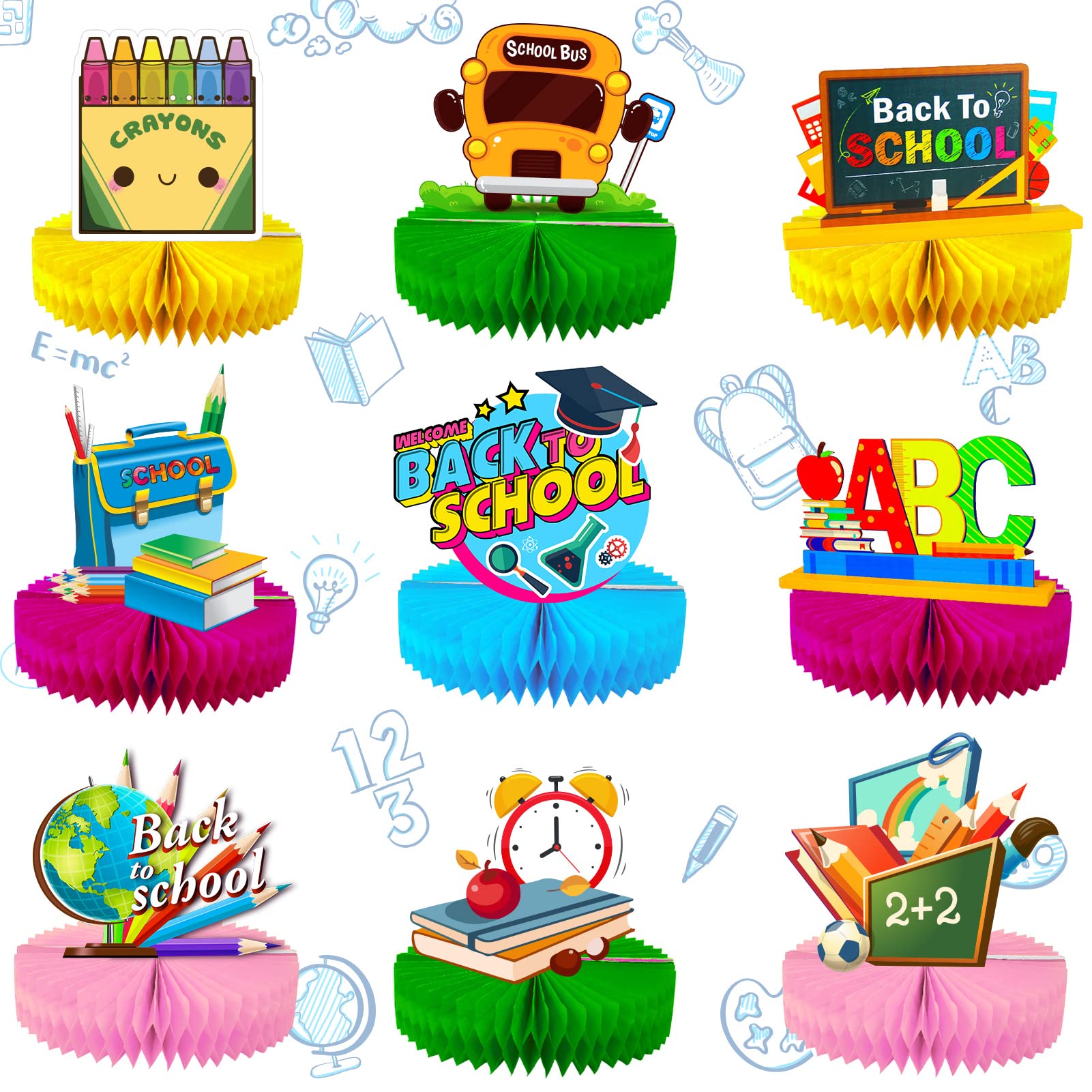 Buy Roetyce 9 Pieces Back to School Centerpieces, Back to
