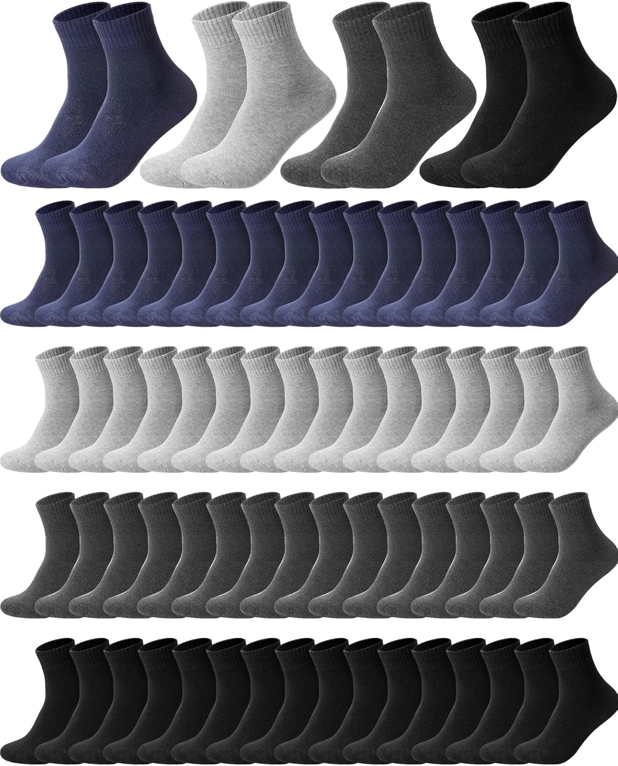 Coume 72 Pairs Thermal Men Socks Bulk Winter Warm Wool Hiking Thick Boot Socks Cold Weather Gifts for Homeless Warm Gifts