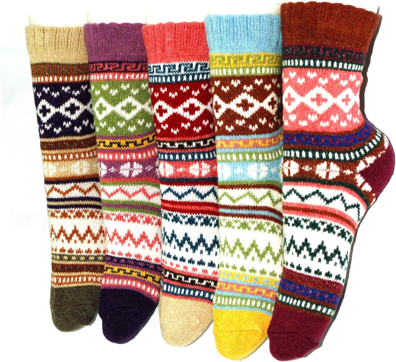 Chenyd1185Pairs Women thermal socks, Ladies Winter Sock Thick Knitting Warm & comfy Wool Crew Vintage Style