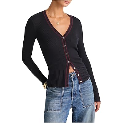 Madewell Merino Silk Becka Cardigan dark navy combo