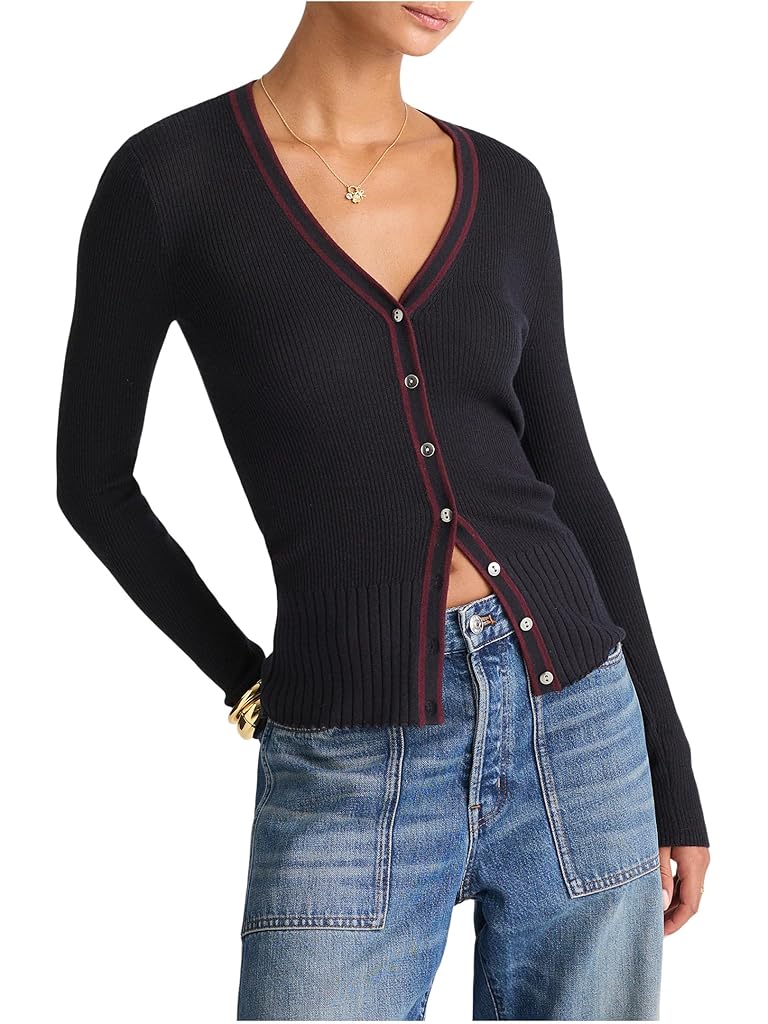 Navy Madewell Merino Silk Becka Cardigan