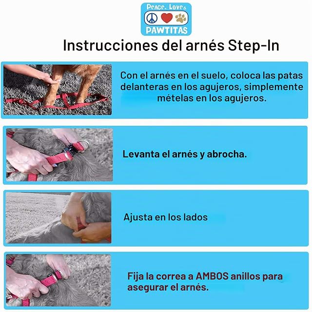 Foto 7 de 8 de Pawtitas Arnés para Perros Extra pequeño, Reflectante, Ajustable, arnés antitracción para Perros, Ligero