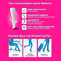 Vista 26 de Dr. Motion Calcetines de compresión para hombres y mujeres, el mejor ajuste atlético graduado para caminar, senderismo, correr, enfermeras, 5 pares