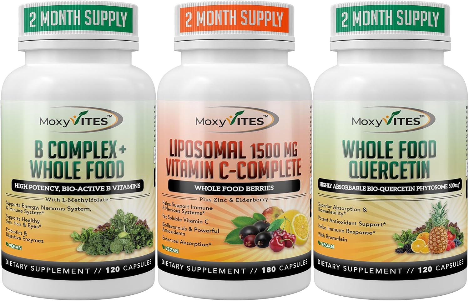 MoxyVites B-Complex - Liposomal Vitamin C - Quercetin for Energy Support - The Perfect Energy Trifecta