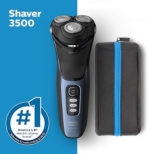 Vista 24 de Philips Norelco Shaver 3800, afeitadora recargable en seco y húmedo con recortadora emergente, soporte de carga y bolsa de almacenamiento, gris Gris