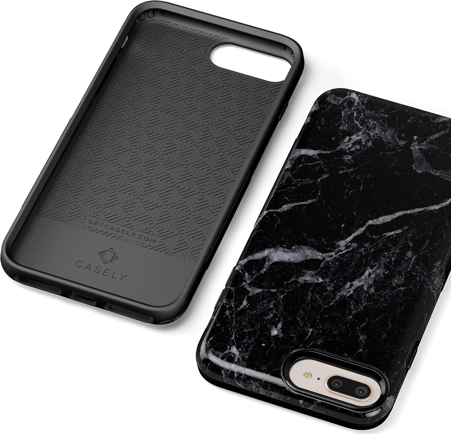 Casely iPhone 6/7/8 Plus Case | Black Pearl Marble | Bold Protective Design