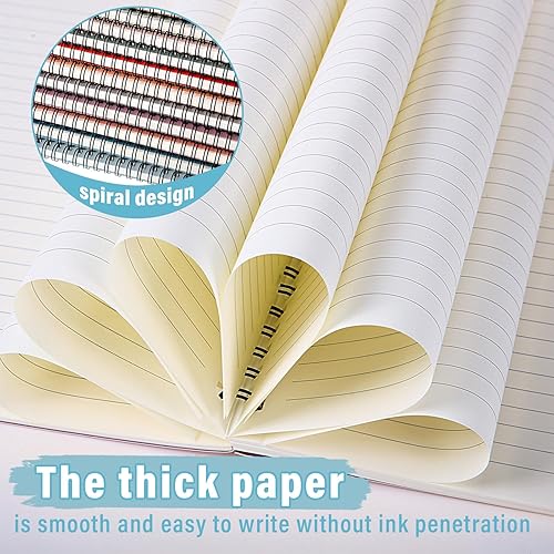 Miniatura 4 de Fuutreo 12 cuadernos en espiral para el trabajo A5 de 8.3 x 5.7 pulgadas, cuaderno de espiral con rayas universitarias, papel de estraza con