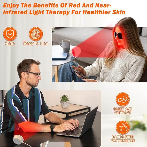 Red Light Therapy Device, Handheld Dual Wavelength LED for Hair & Skin