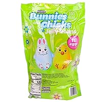 Vista 5 de Frankford 18 huevos de plástico precargados con caramelos de gelatina, conejitos surtidos, pollitos y huevos estampados, rellenos de cesta de Pascua