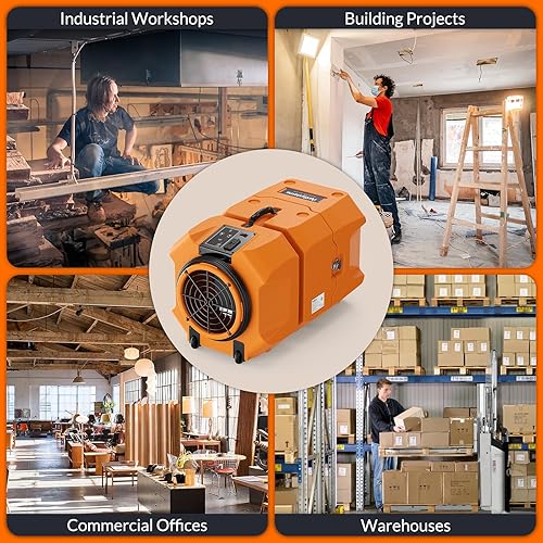 Miniatura 9 de PURISYSTEMS Purificador de aire para industrialcomercial, purificador de aire HEPA con luz, filtración de 3 etapas, 1100 pies cuadrados, 900 CFM,