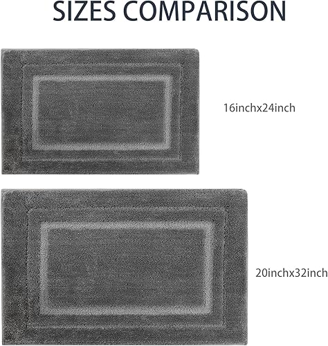 Miniatura 8 de HOmatME Alfombra de baño, microfibra súper suave y absorbente de agua, antideslizante, peluda, alfombra para bañera, ducha, baño, lavable a máquina,