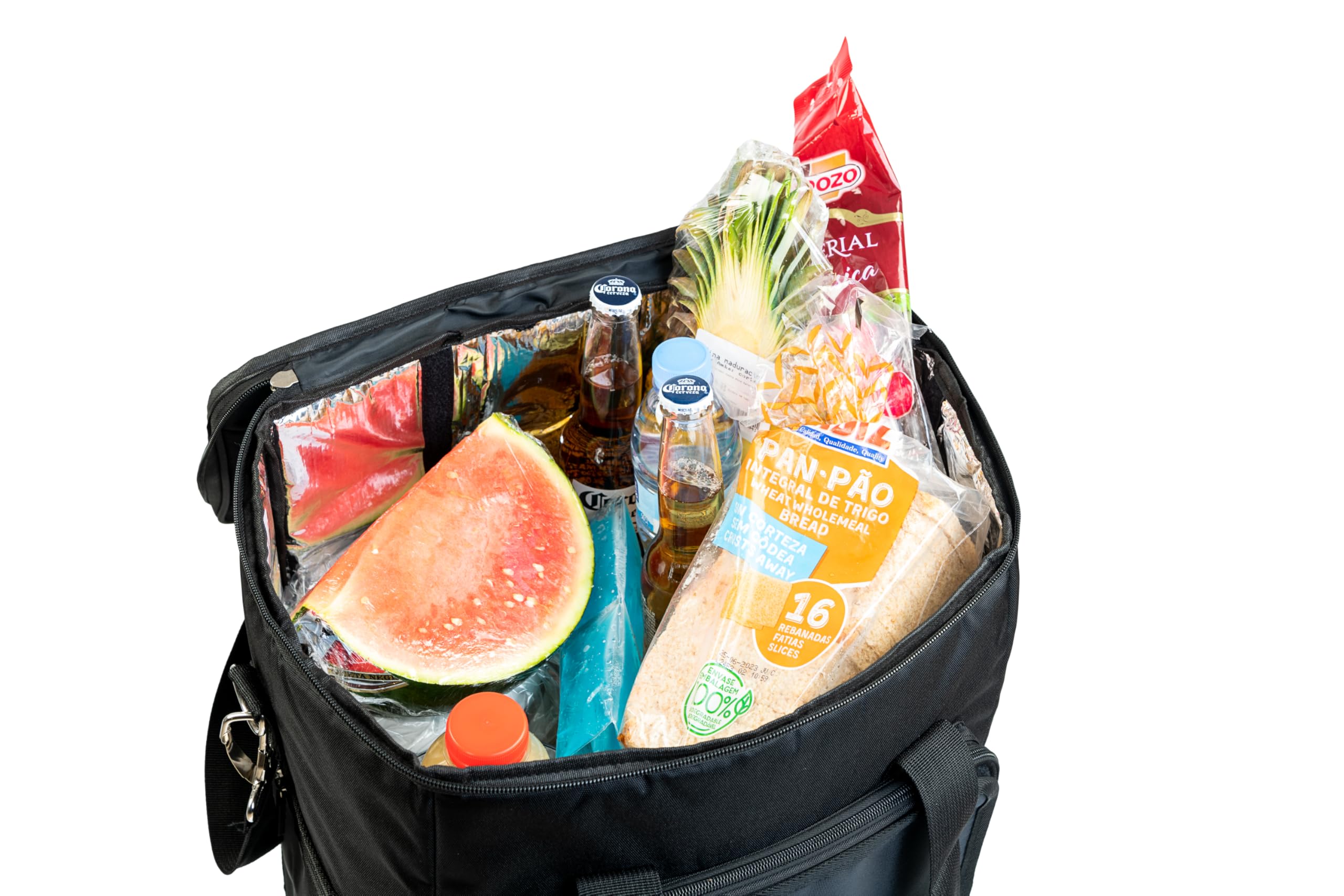 Borsa frigo portatile con ruote Koala per 6 bottiglie, borsa termica isolante con carrello, maniglie rinforzate e tasca