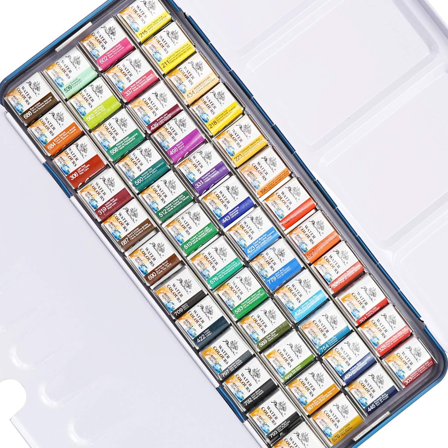 Phoenix Watercolour Pans Metal Box Set - 48 sztuk