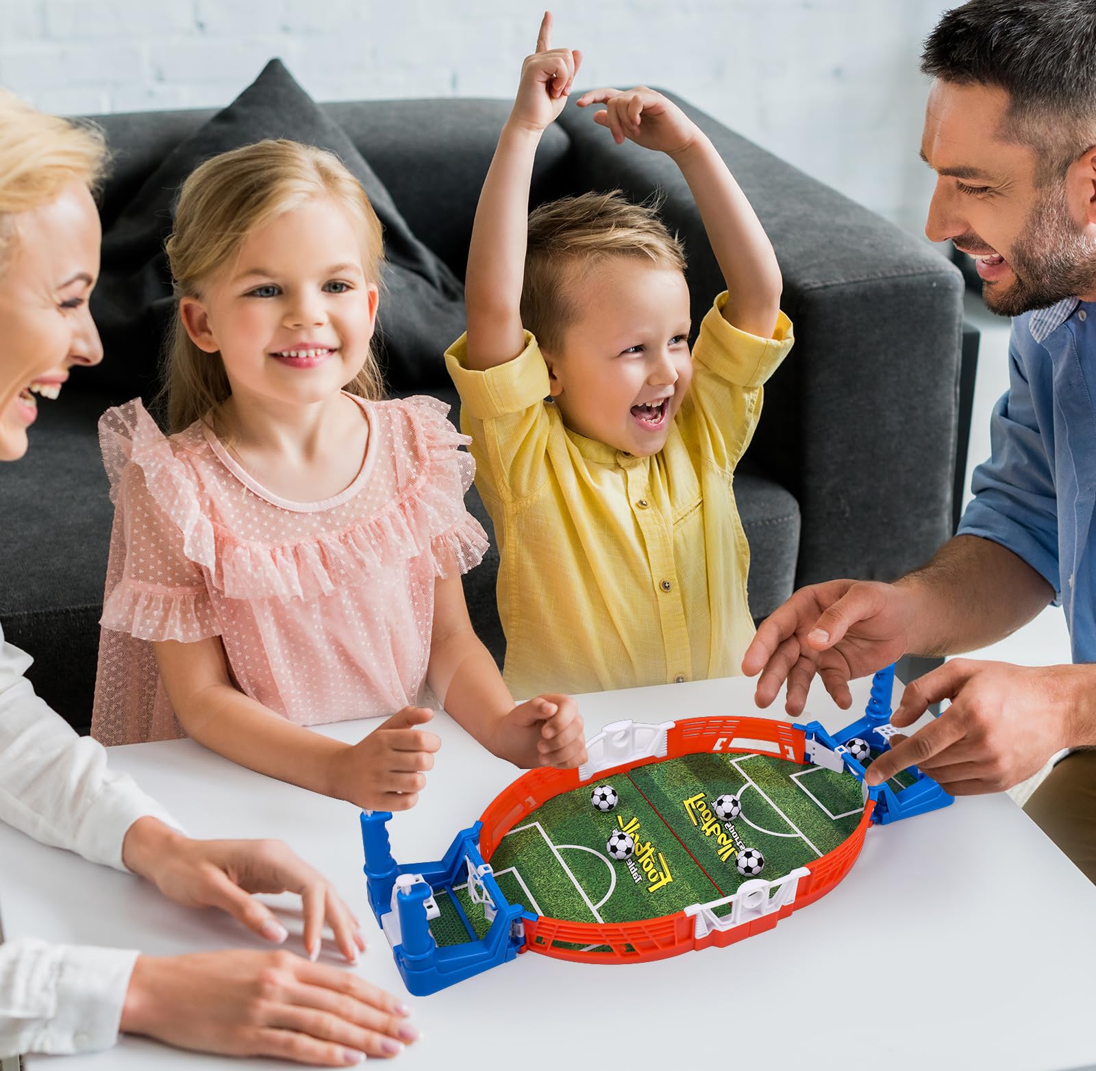 Biliardini con 6 palline, mini gioco di calcio balilla, gioco di calcio balilla interattivo Vusddy, giocattolo da tavolo da calcio per due, tavoli da calcio balilla, partita di calcio balilla
