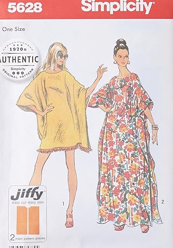Simplicity UV5628OS 1970's - Kit de patrón de costura de caftán para mujer, código 5628, tallas 8-40
