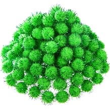 Shappy 1000 Pieces Glitter Pom Poms 0.6 Inch Fuzzy Pompoms Arts and Crafts Balls for Hobby Supplies and Craft DIY Material Fruit Green