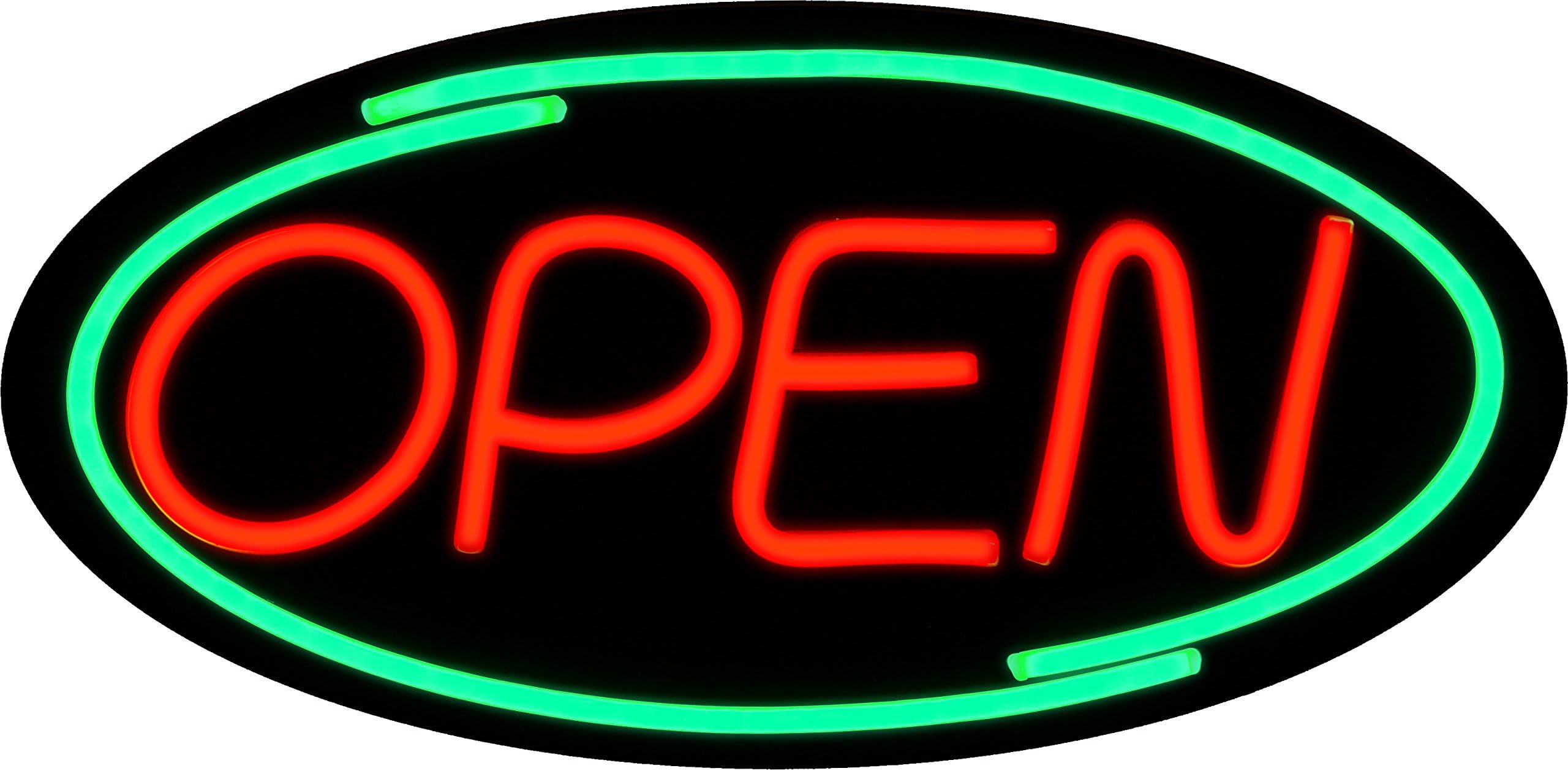 LED Open Sign BD32-1 - BuyDirectSign - Jumbo 32x16 - Red & Green, PVC Foamboard - Remote Control - Very Bright! - Bar, Nail Salon, Hotel, Convenience Store, Vape Shop, Smoke Shop, Any Business!