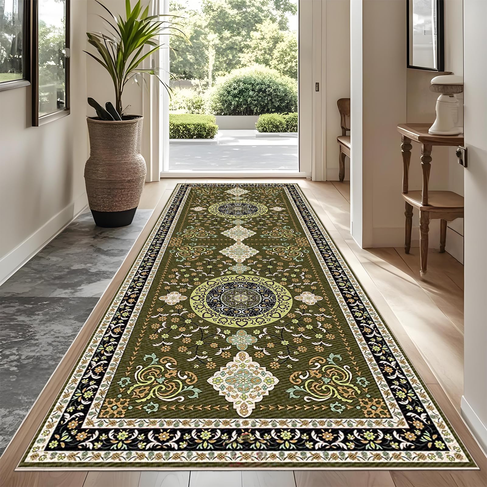 Tapis de cuisine antidérapant long tapis de couloir et salle de bain résistant eau