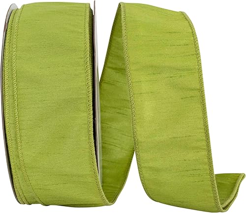 Miniatura 13 de Reliant Ribbon 92975W-056-10F Dupioni Supreme - Listón con borde de alambre, 4 pulgadas x 10 yardas, color menta