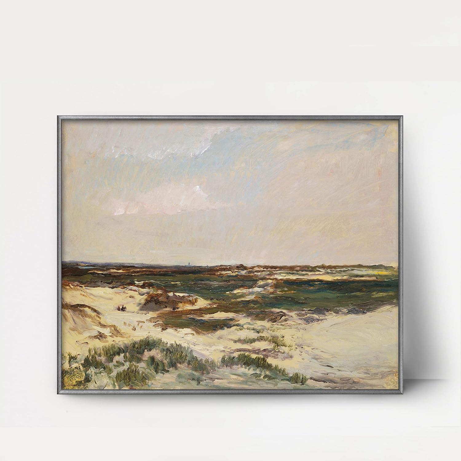 CLOUD NINE PRINTS - The Dunes at Camiers, Vintage French Seascape Print - Sea Green Coastal Decor, Sandy Beach Landscape Wall Art, Impressionist Ocean Art (Unframed 11x14 Inch)