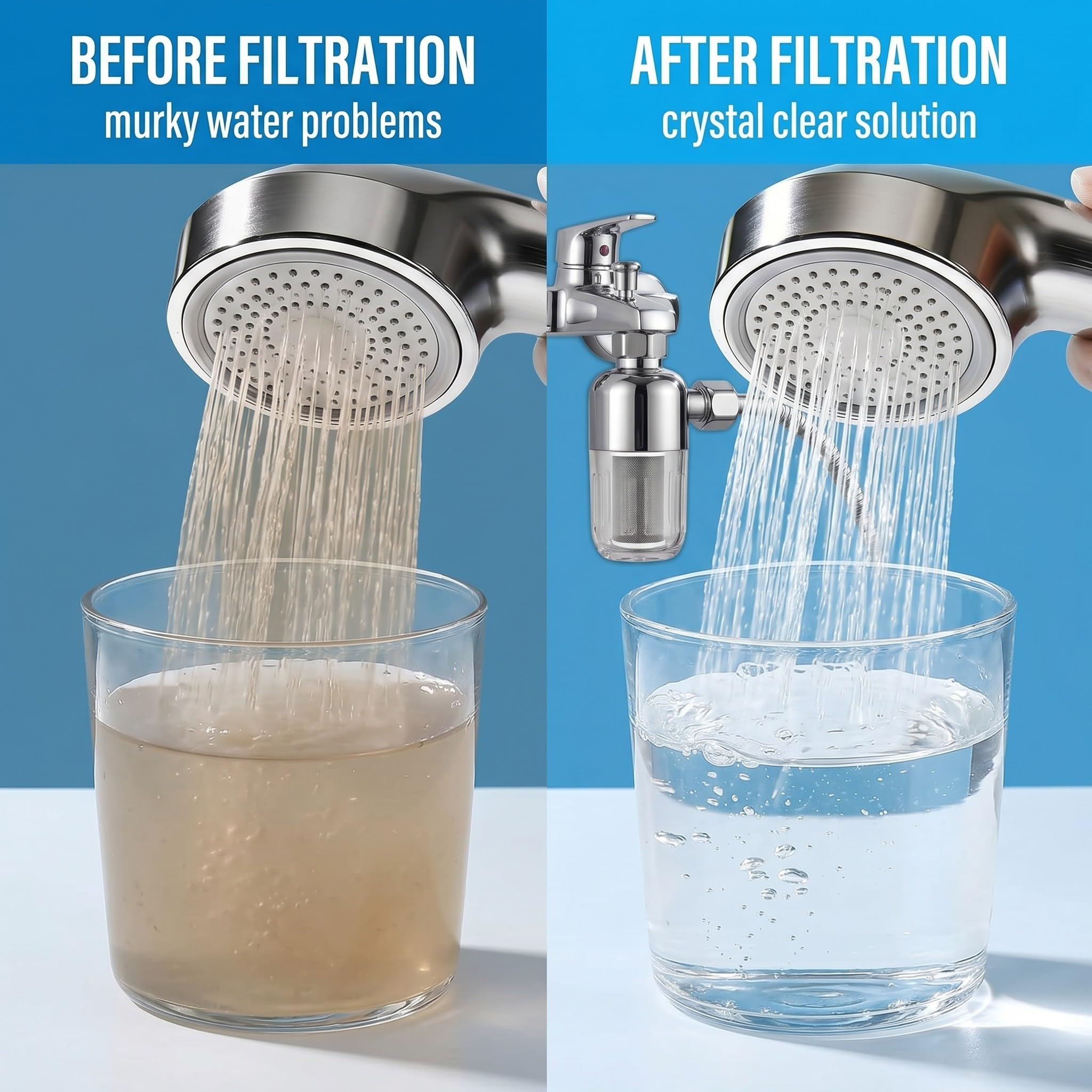 GXGM 2 Pezzi Filtro Anticalcare Doccia, Filtro Doccia Anticalcare, Filtro Efficacemente le Impurità Nell'acqua, Adatto per Scaldabagni