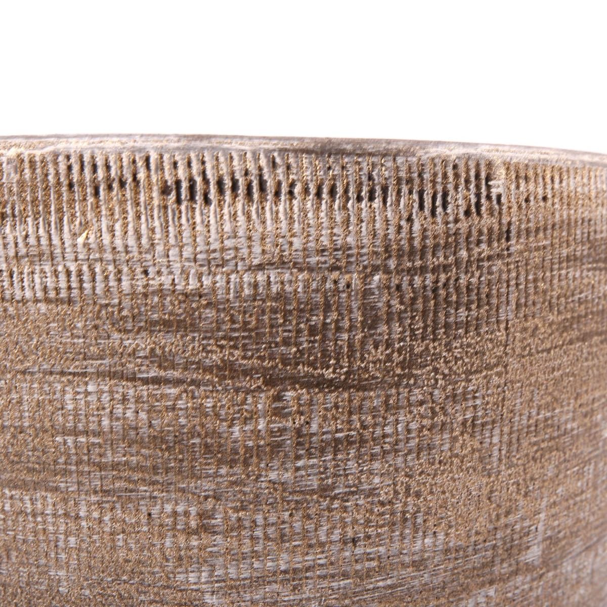 Doniczka ceramiczna INNA-Glas KAMUNI, szaro-zielona, 31 cm, Ø 33 cm | w podłużne paski - doniczka