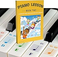 Vista 1 de QMG Piano Lessons Book2 and Color Coded Note Stickers: Piano Music Lesson and Guide Book for Kids and Beginners; Designed and Printed in USA