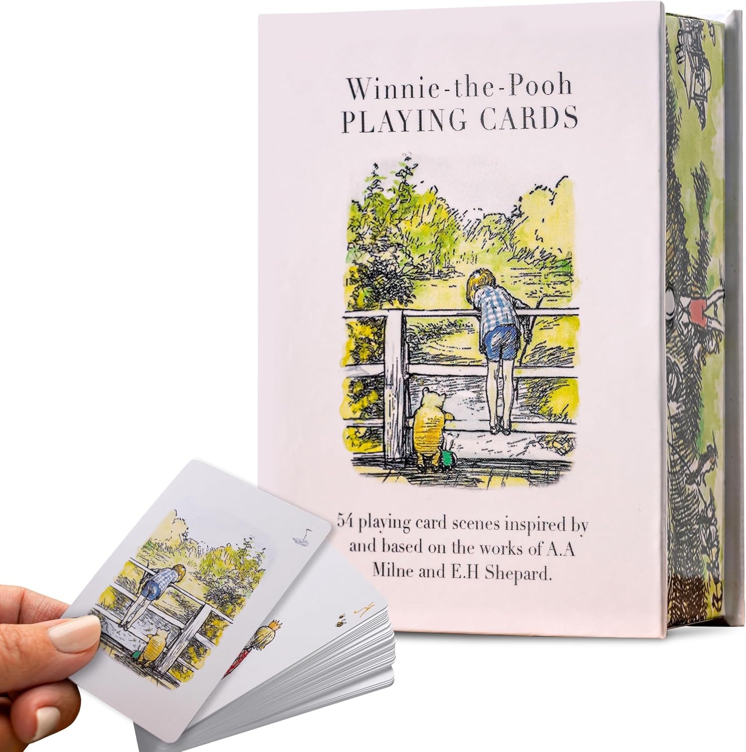 Luxury Hundred Acre Wood Themed Deck of Playing Cards – Premium, Collectible Card Set Gift for Adults and Card Game Enthusiasts. Gold Edging, Custom Design Cards With Magnetic Flip Box Deck of Cards.