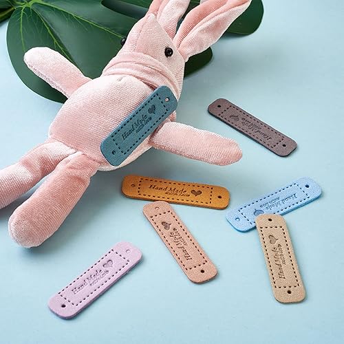 Vista 20 de Cheriswelry 300 piezas de eslabones de madera rectangular con palabra hecha a mano Schima Superba enlaces de madera ovalados etiqueta de rombo 3