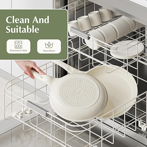 Miniatura 9 de Redchef Sartén de cerámica antiadherente, sartén antiadherente, sartenes grandes, sin PFAS ni PFOA, no tóxicas, compatibles con inducción, asas