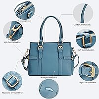 Vista 7 de Bolsos de mano de cuero de moda para mujer, bolso de hombro, asa superior, bolso de otoño