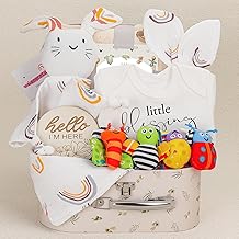 Baby Gift Set,Baby Shower Gifts,New Mom Gifts for Women, 0-6 Months for Newborn Essentials Infant Rattle Socks,Blanket Onesies Baby Gift Basket for Girls Boys