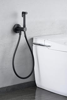 MICE - Grifo Monomando de Bidet Empotrado - Ducha Higienica empotrado - Griferia de baño de bide para agua caliente/Frio Serie LIne Negro Mate - RDD038/NG