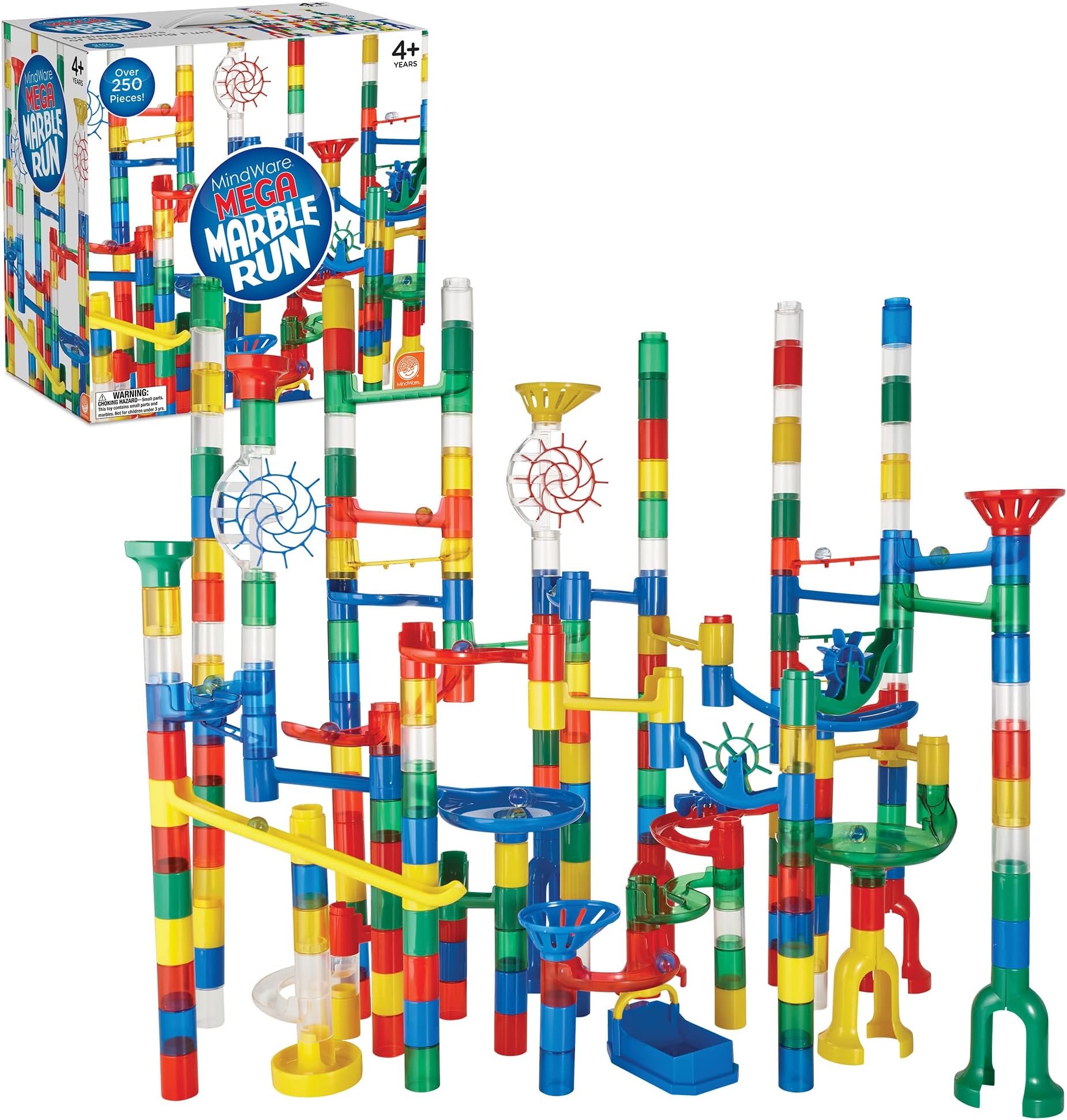 Mega Marble Run Building Set - 215 Durable Pieces and 40 Marbles - Build, Engineernig and Sceince Toy - Ages 4 and Up