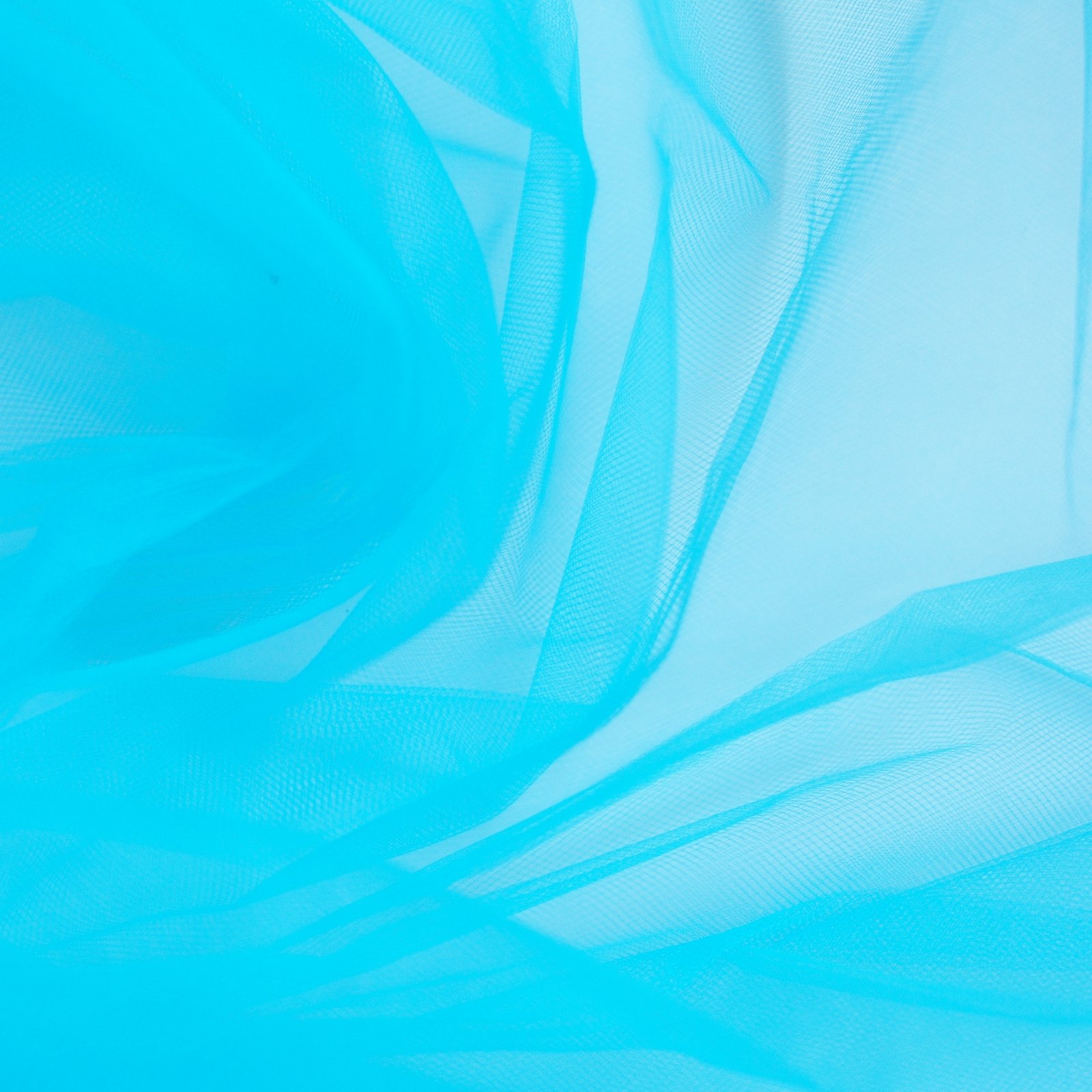 Bright Peacock Blue tulle fabric 300cm wide - fine delicate net - by the metre