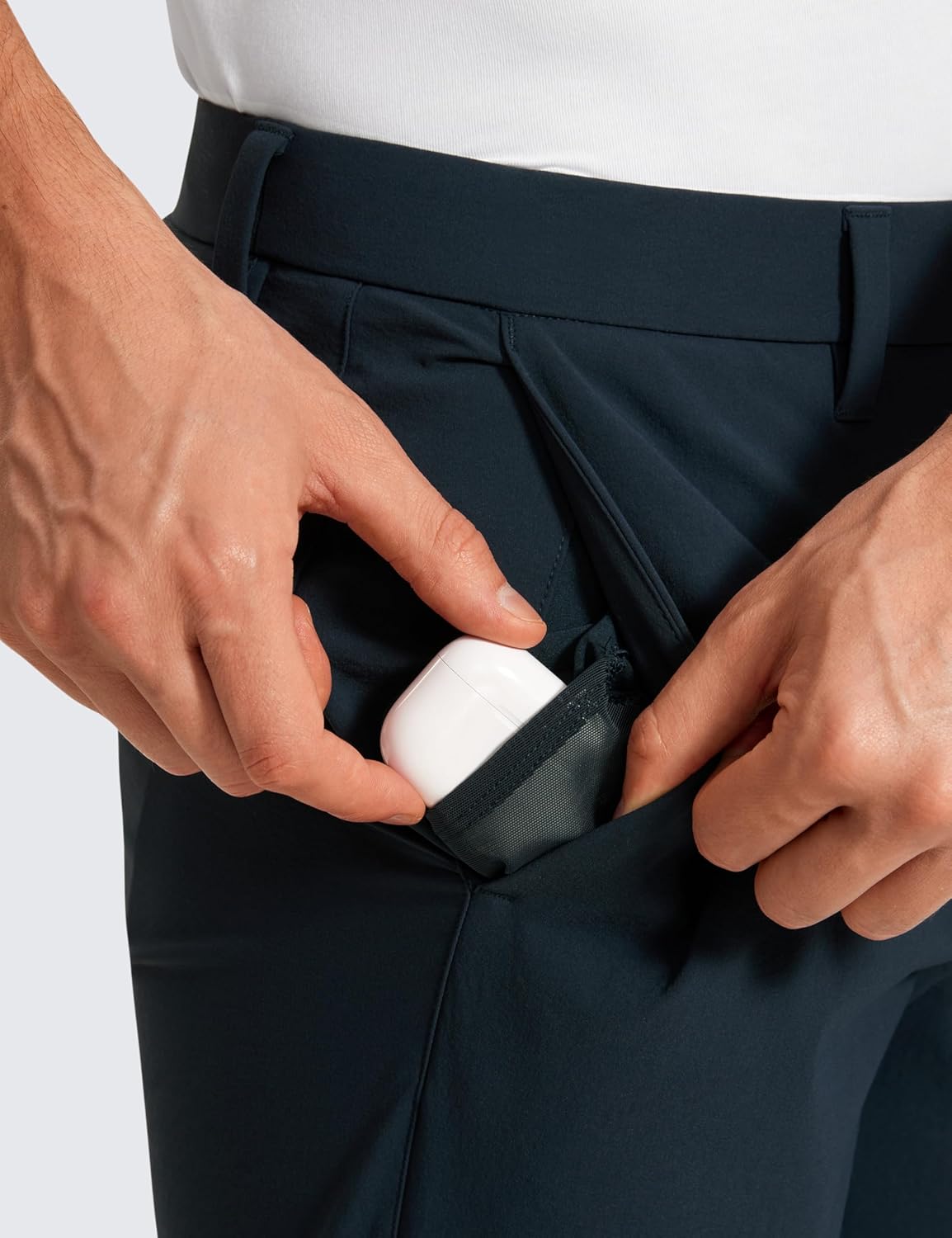 CRZ YOGA Casual Golf Pants for Men - 32" Water Resistant Lightweight Work Dress Trousers with Zipper Pockets - Image 4