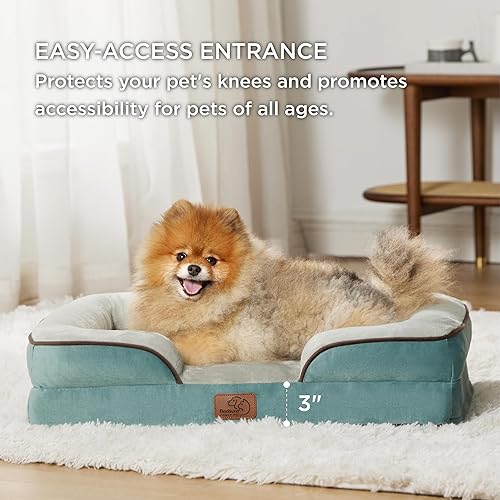 Miniatura 150 de Bedsure - Cama ortopédica XXL para perros, sofá cama lavable para perros gigantes, espuma de soporte con funda extraíble y lavable, forro Marrón