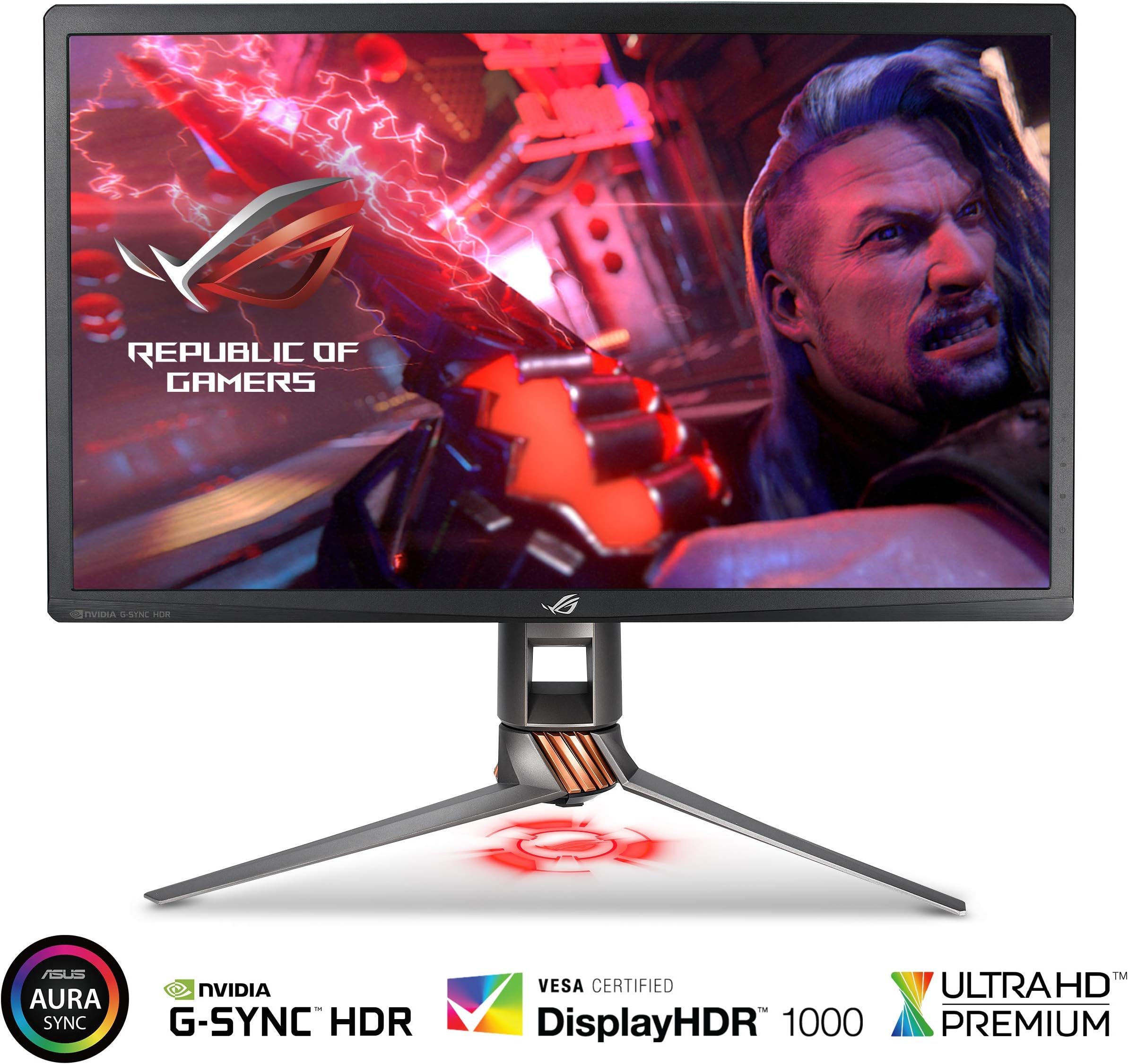 ASUS ROG Swift PG27UQ 27in 4K UHD 144Hz DP HDMI G-SYNC HDR Aura Sync Gaming Monitor with Eye Care (Renewed)